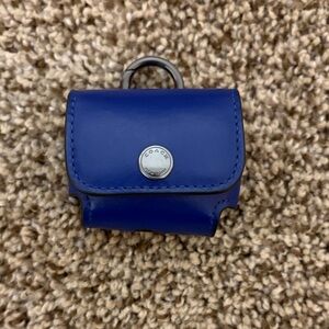 Coach Leather AirPods Pro 2/3 Case in bright Navy Blue